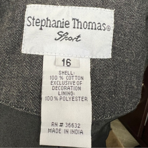 Vintage Stephanie Thomas Sports Textured Embroidered Boho Artsy Leaf Jacket - Picture 14 of 14
